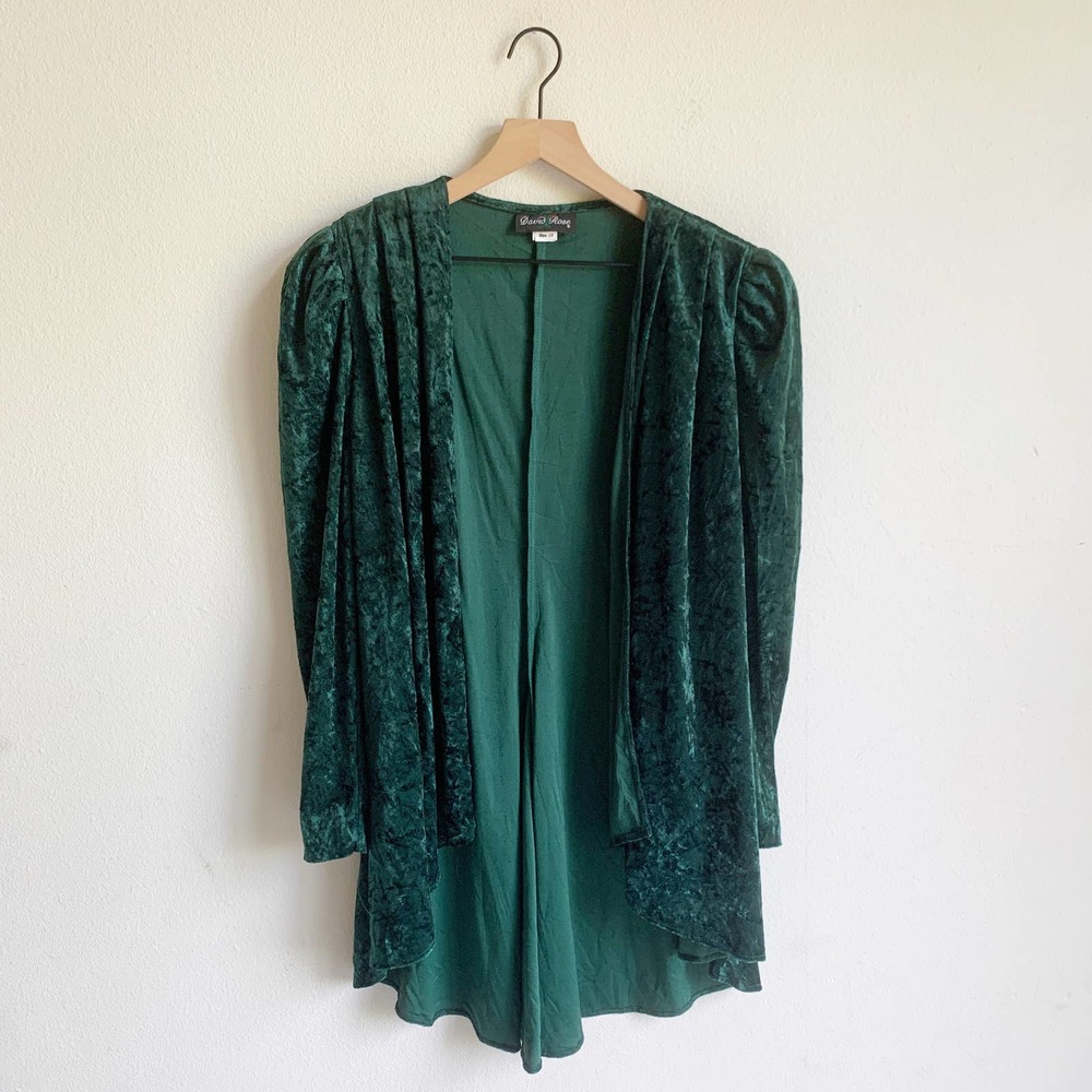David Rose Vintage Velvet Waterfall Cardigan
